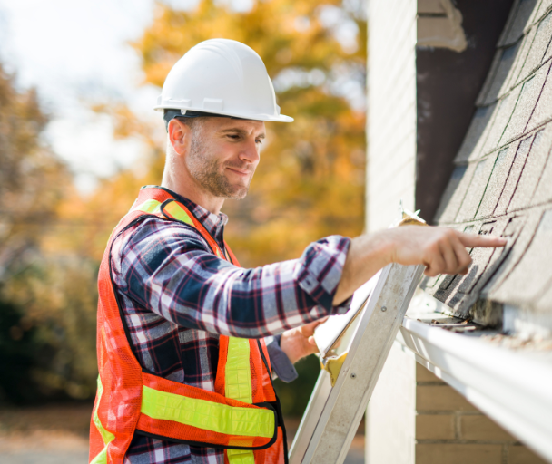 Best Inspector LA certified inspector checking roof shingles during home inspection