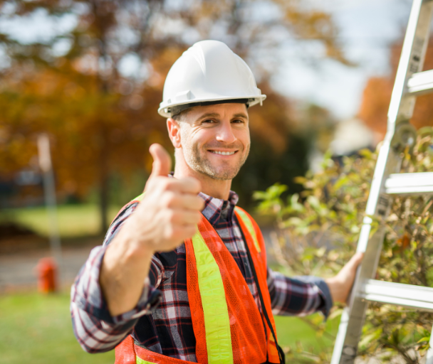 Thumbs up from home inspector in safety vest - Best Inspector LA