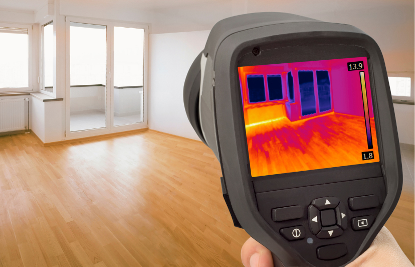Thermal imaging scan detecting heat loss inside home by Best Inspector LA